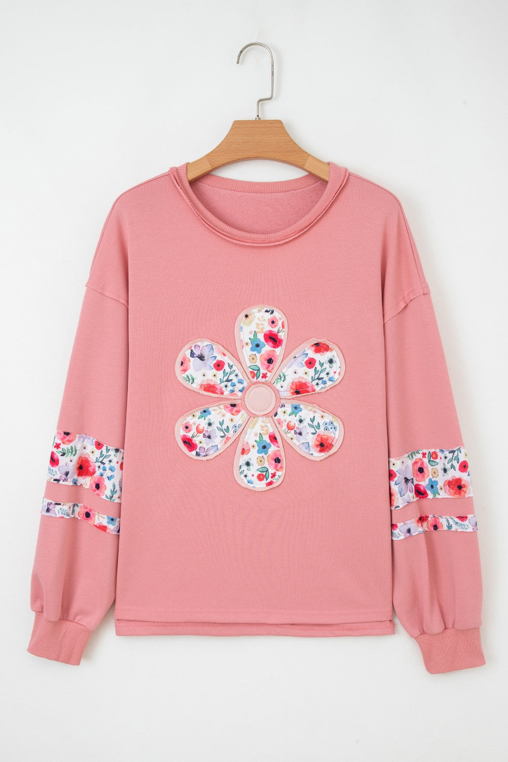 Pink Floral Pullover
