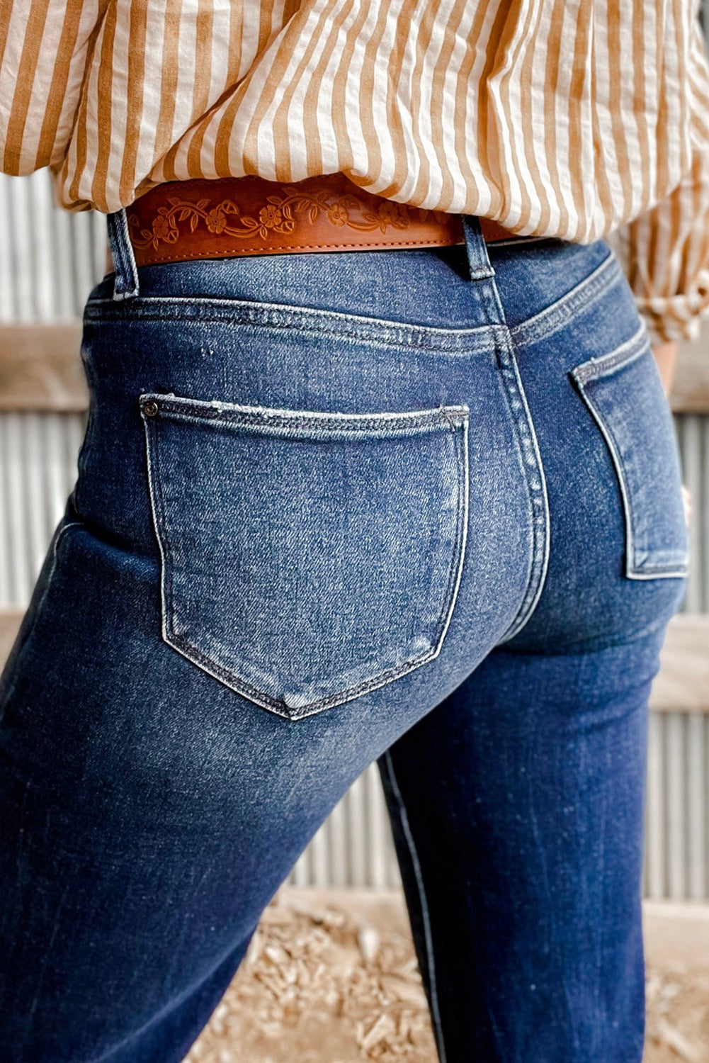 Sail Blue Distressed Cropped Jeans