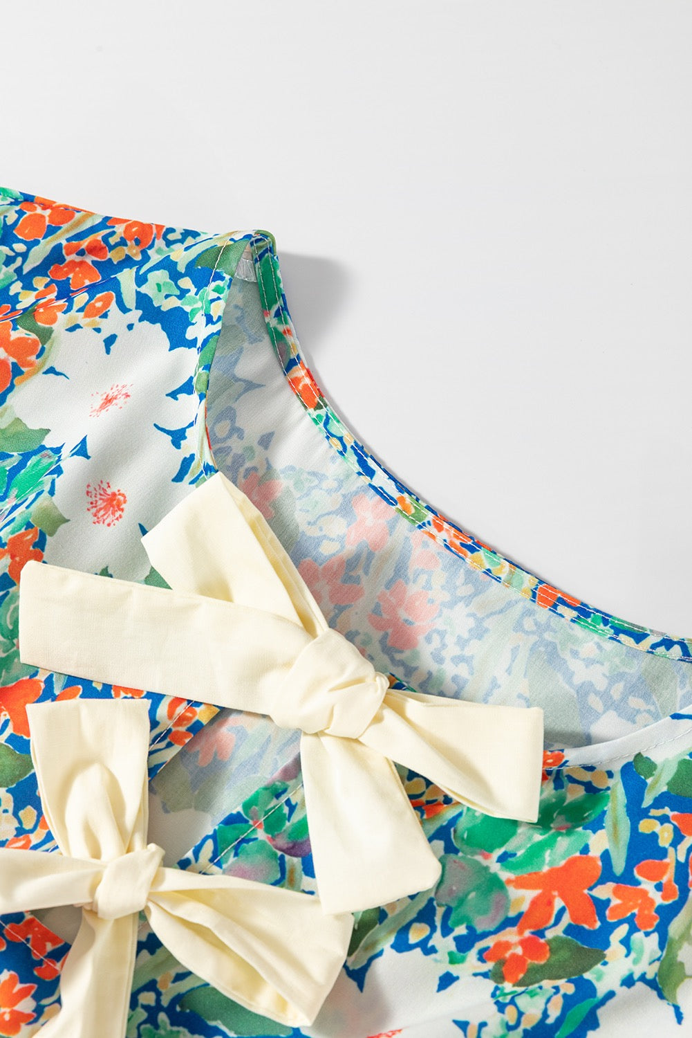 Green Floral Peplum Top