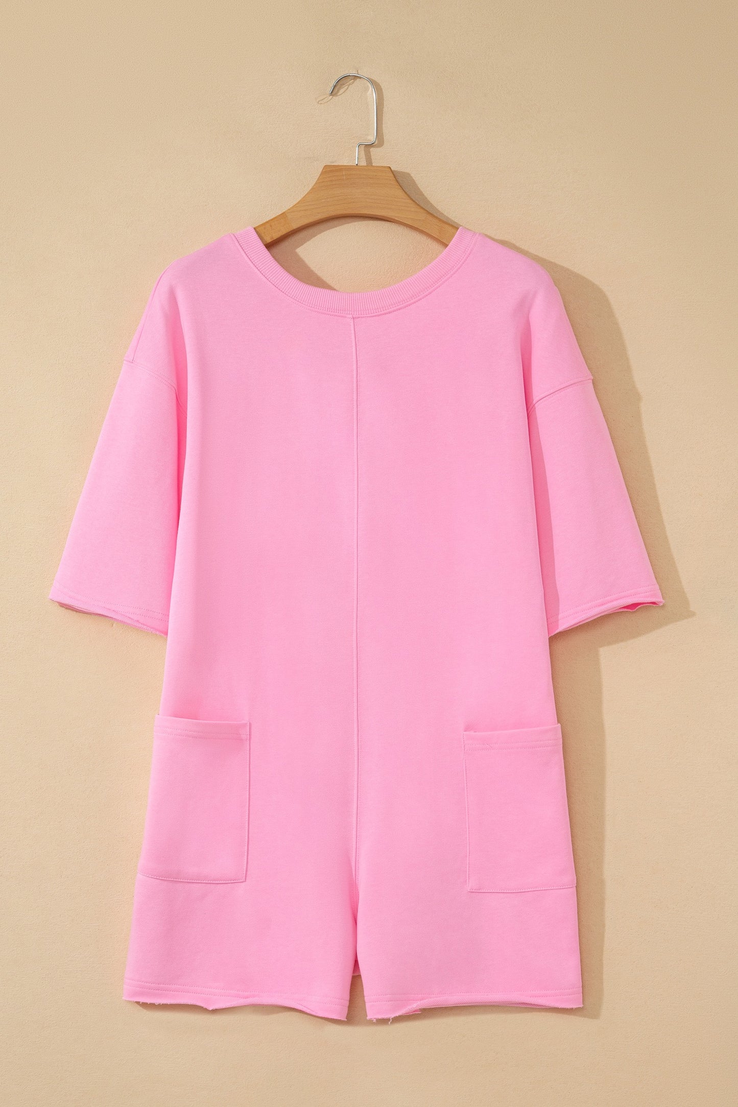 Solid Pink Oversized Romper