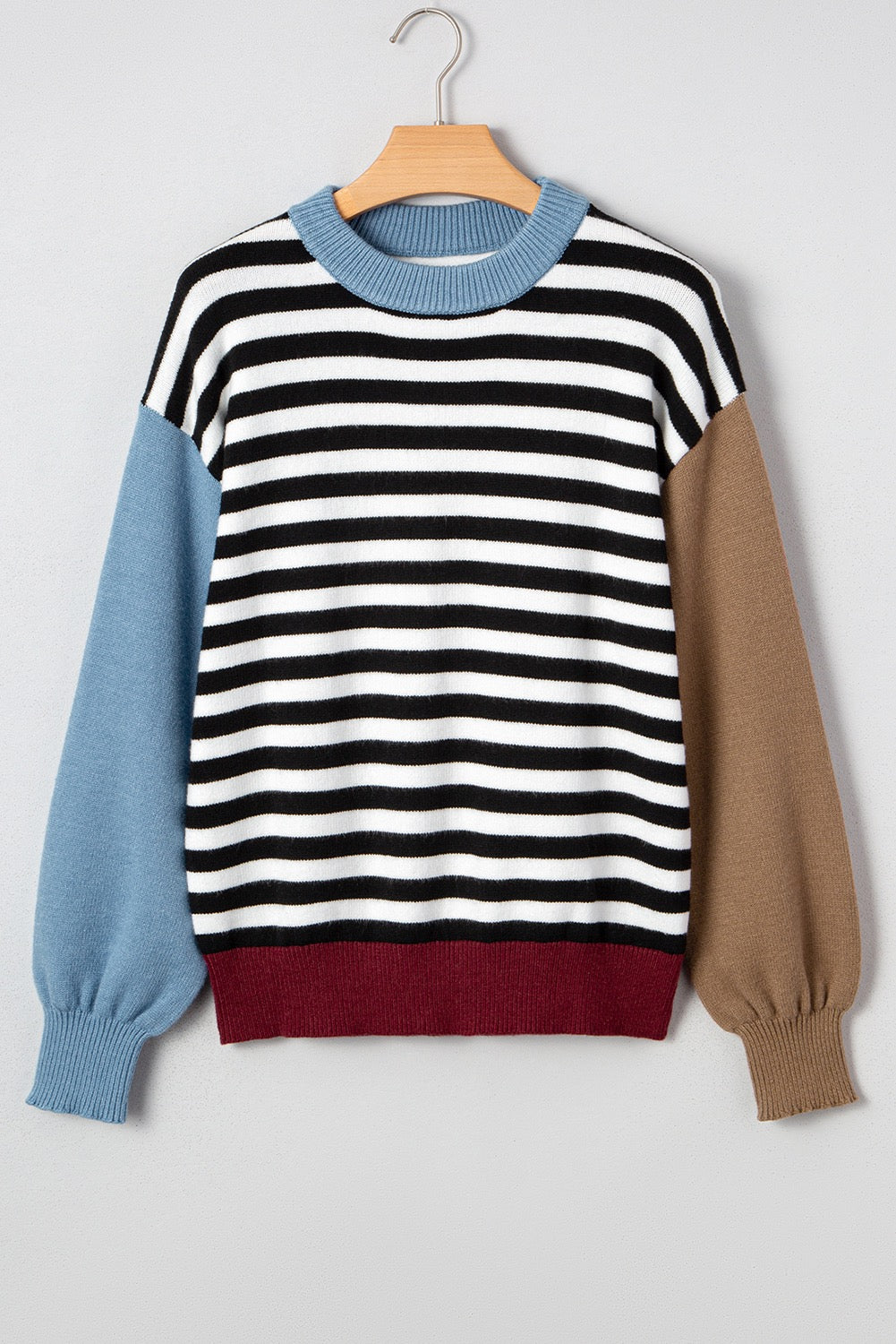 Color Block Striped Long Sleeve Top