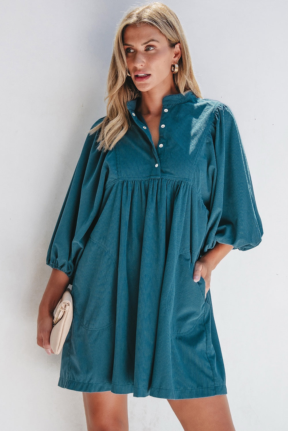 Blue Corduroy Dress