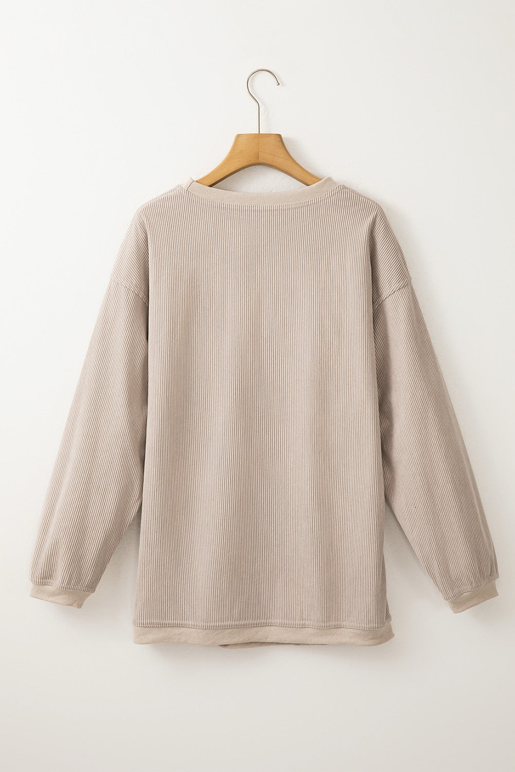 Oatmeal Ribbed Corduroy Pullover