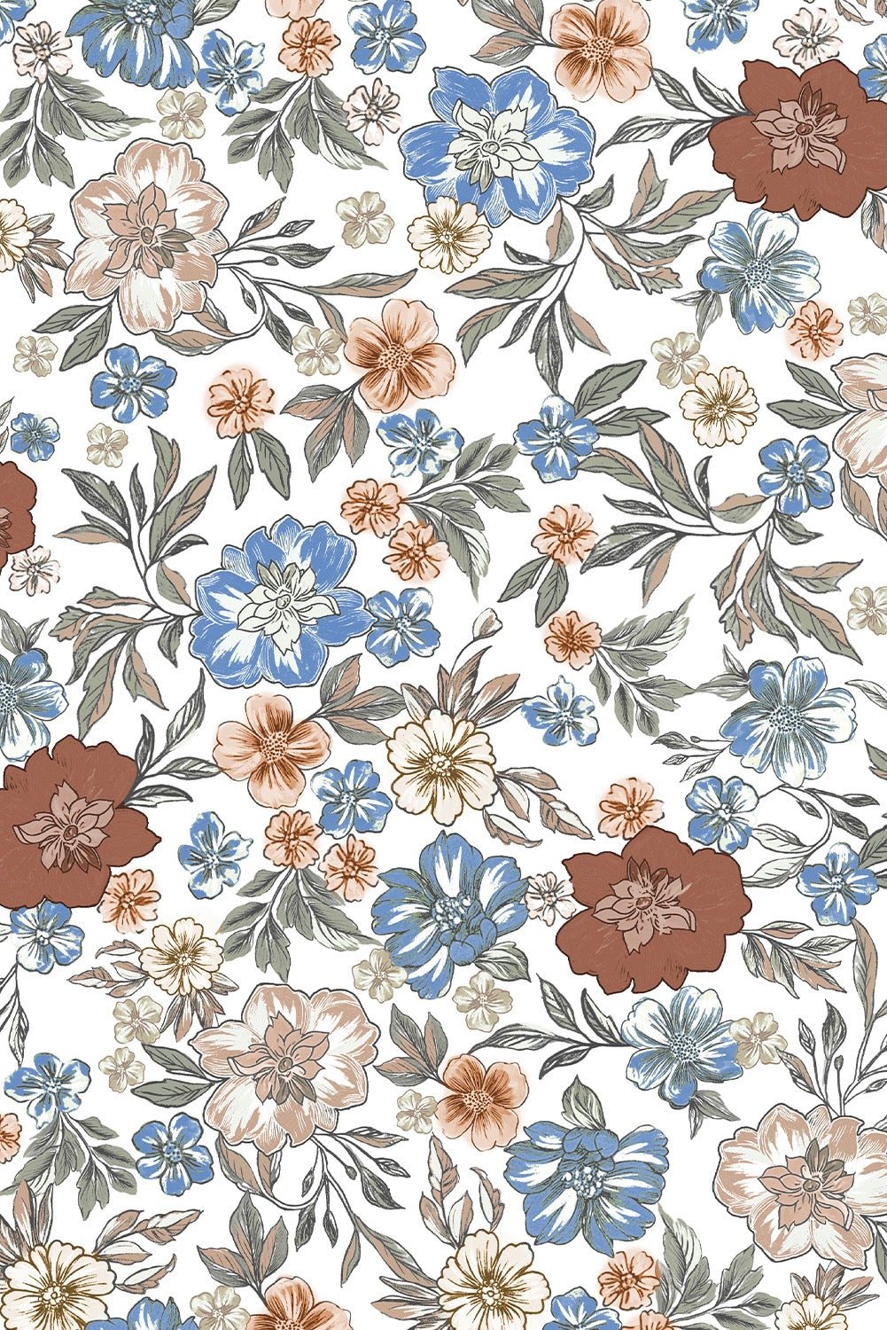 Brown Plaid Floral Top