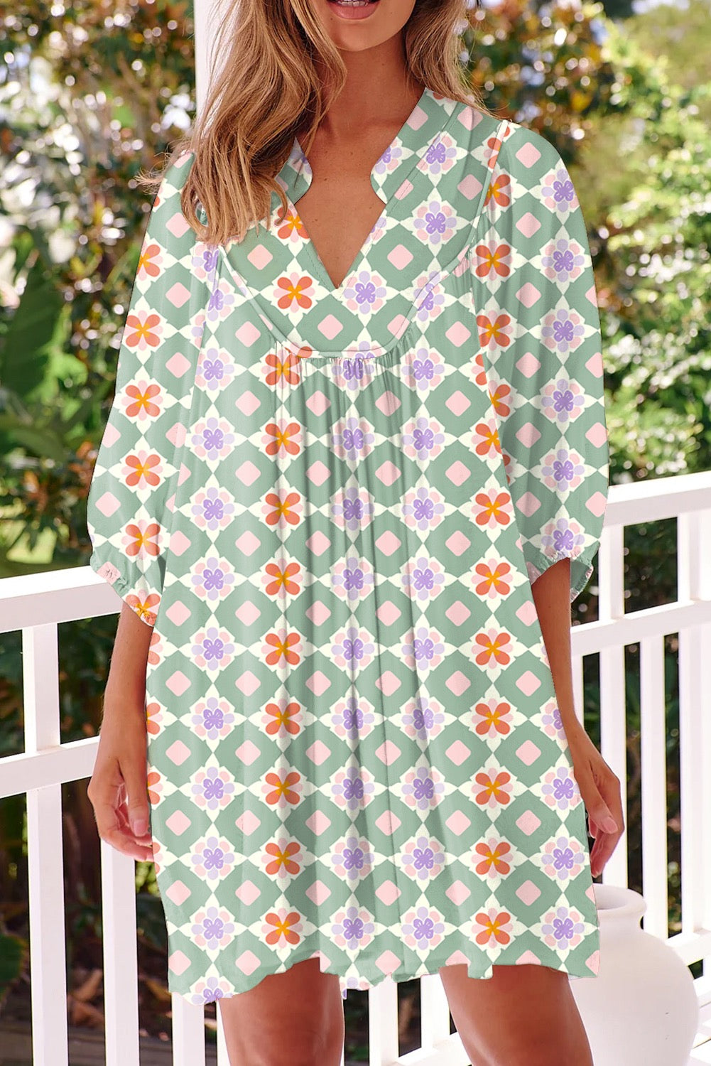 Floral Geometric Dress