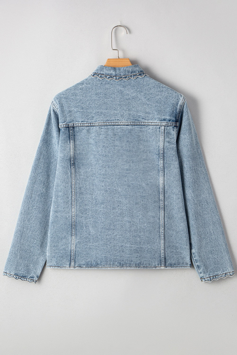Scalloped Denim Shacket