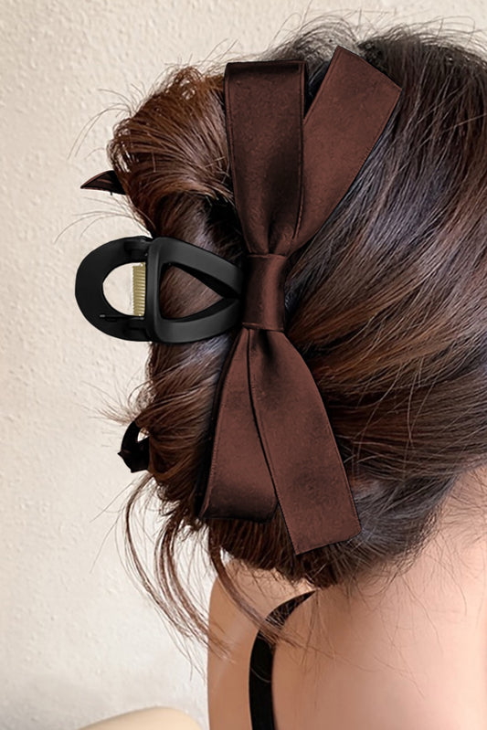 Coffee Bow Hair Clip