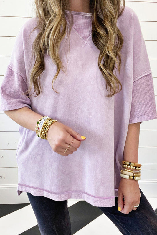 Orchid Mineral Wash Oversized Tee