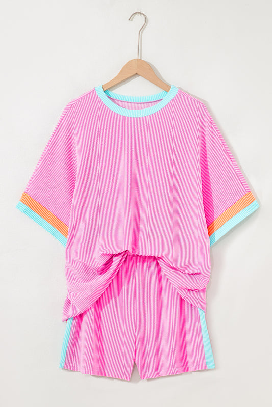 Plus Ribbed Tee & Short Set
